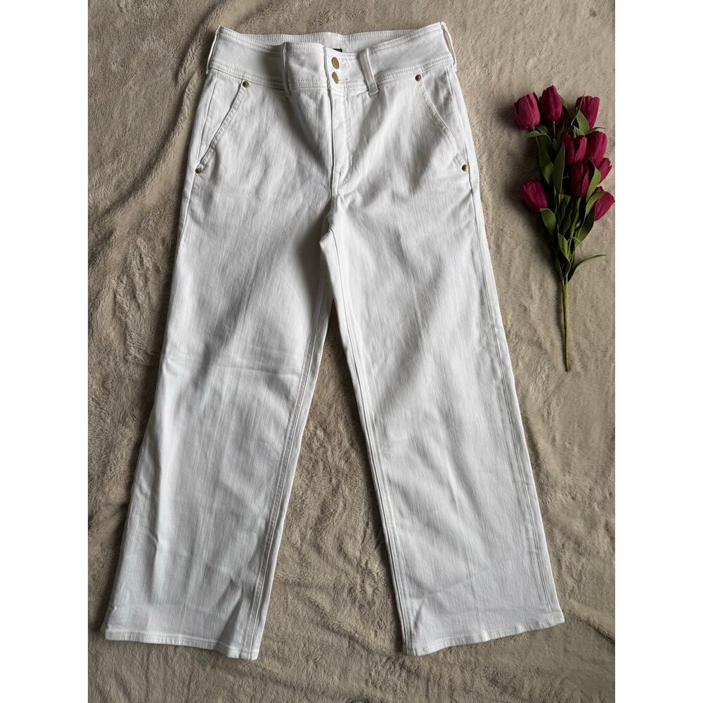 J.Crew White Stretch Wide Leg Pants Size 27